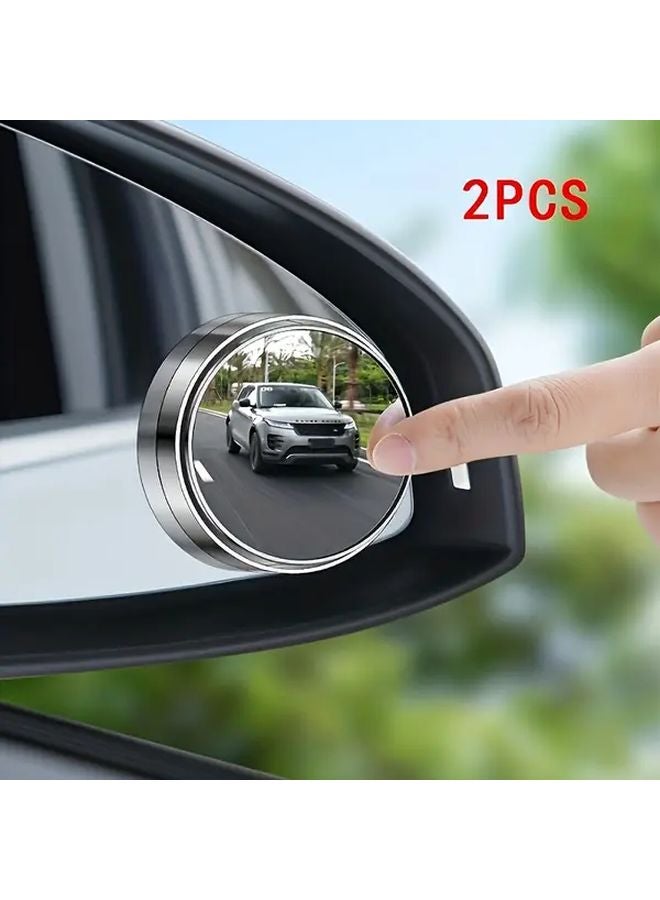 White 360 Degree Car Rearview Mirror 2 Pack Adjustable Blind Spot Wide Angle Safety - Image 5